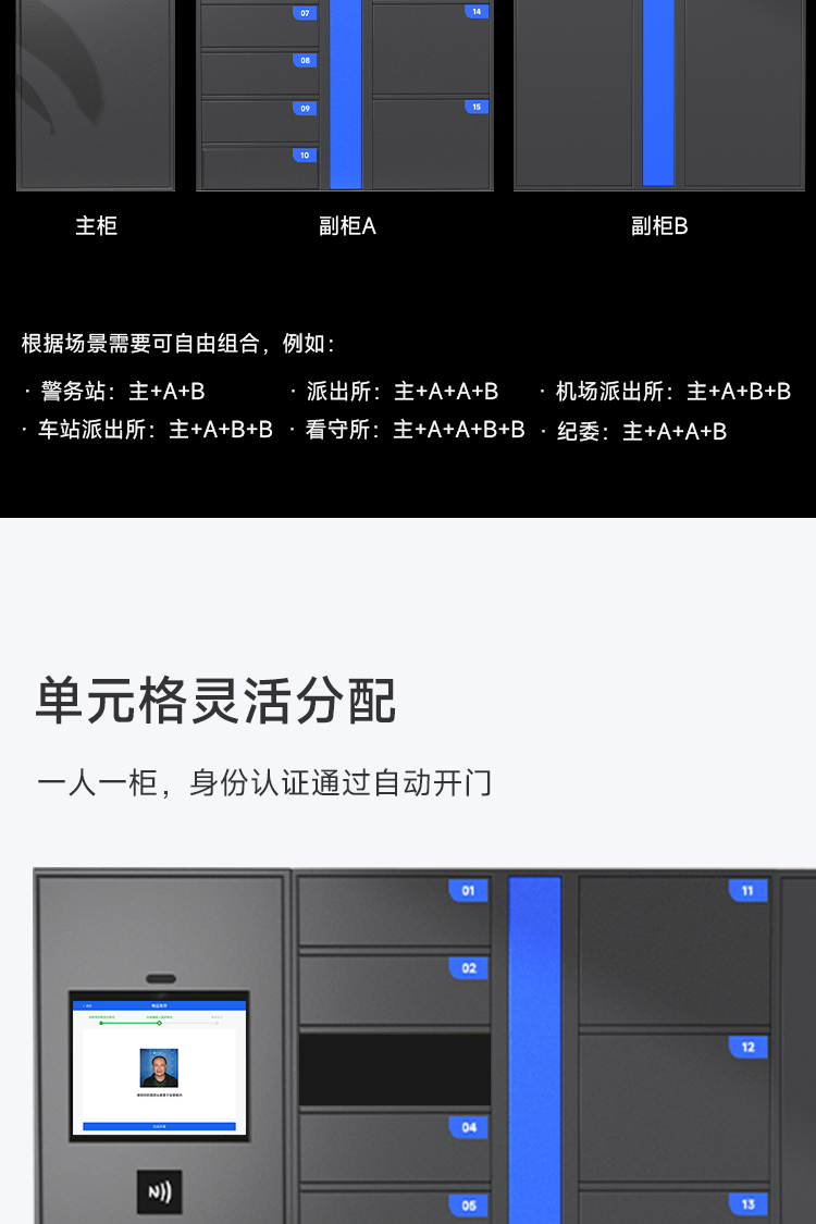 凌讯智能嫌疑人执法办案物品柜以其灵活组合特色脱颖而出。该物品柜采用模块化设计，可根据不同需求自由组合，适应各种空间布局。无论是大型执法场所还是小型办案区域，都能轻松应对。同时，其隔层高度可调，满足不同物品存放需求，实现空间最大化利用。这种灵活组合特色使得凌讯智能嫌疑人执法办案物品柜成为执法部门物品管理的理想选择。