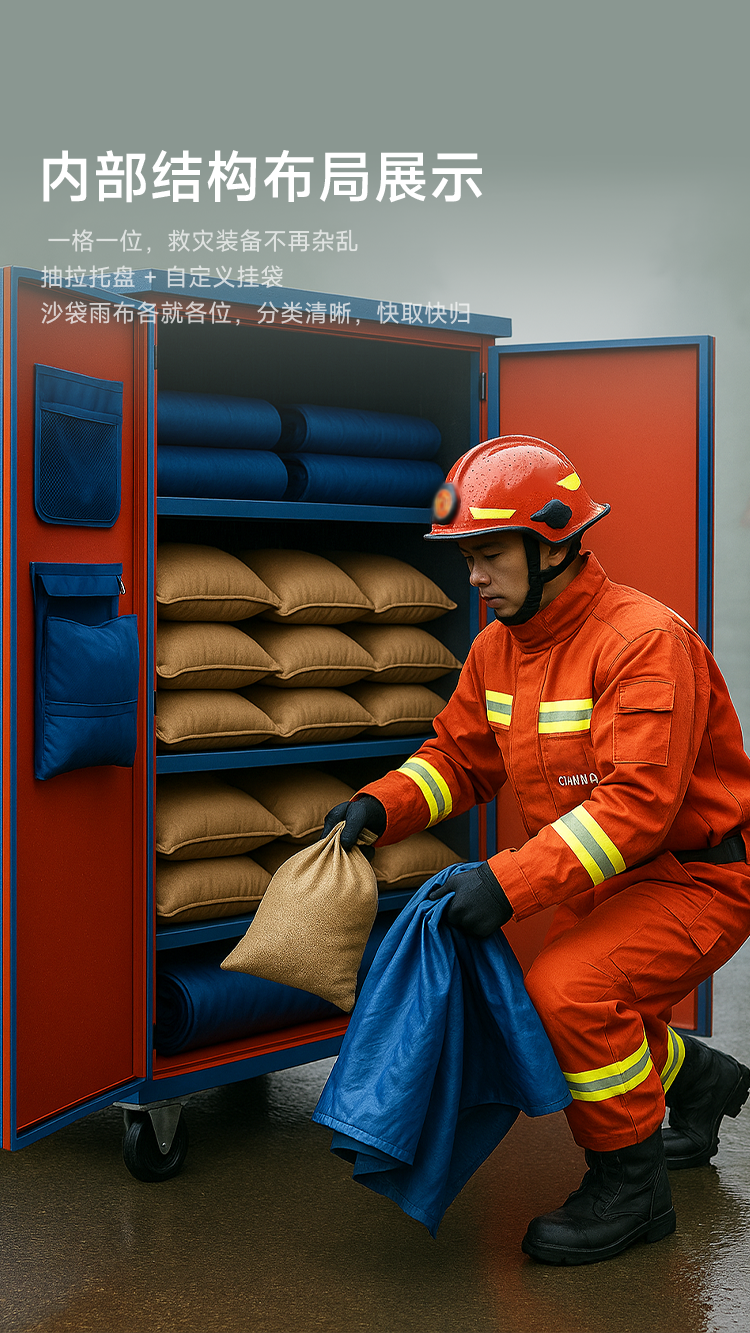 救灾沙袋/雨布集中装箱柜