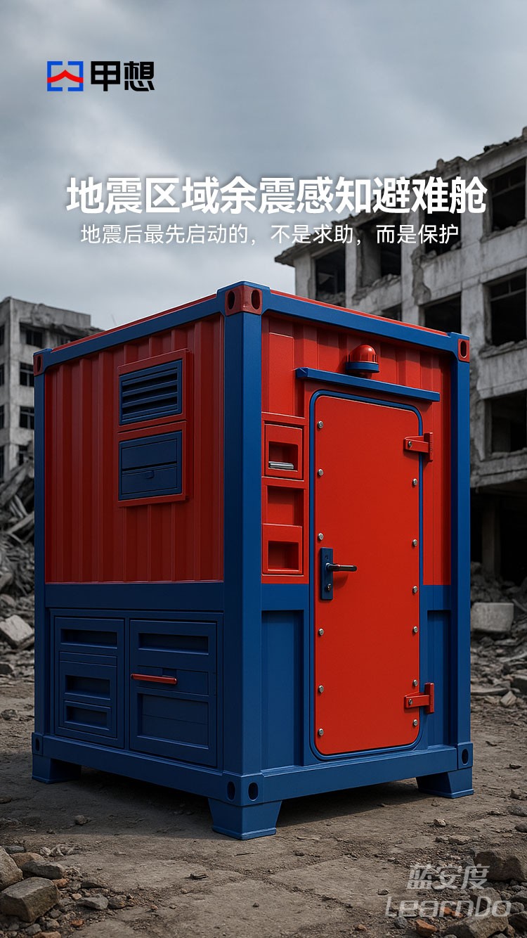 地震区域余震感知智能避难舱（带自动报警）